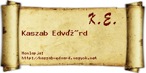 Kaszab Edvárd névjegykártya